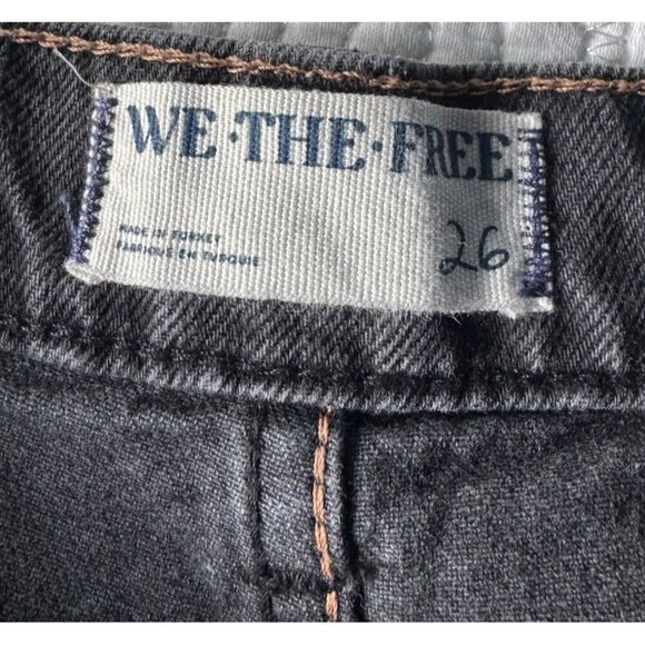 Free People We The Free Twin Flame Mid Rise Cropped Wide Leg Black Jeans Sz 26 - Picture 6 of 10